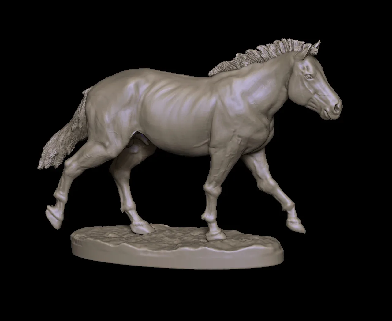 Horse 1-6 scale ready to 3D print - FlippedNormals
