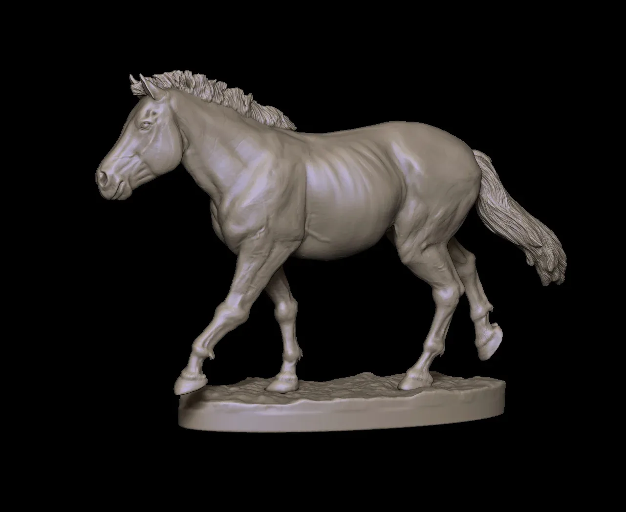 Horse 1-6 scale ready to 3D print - FlippedNormals