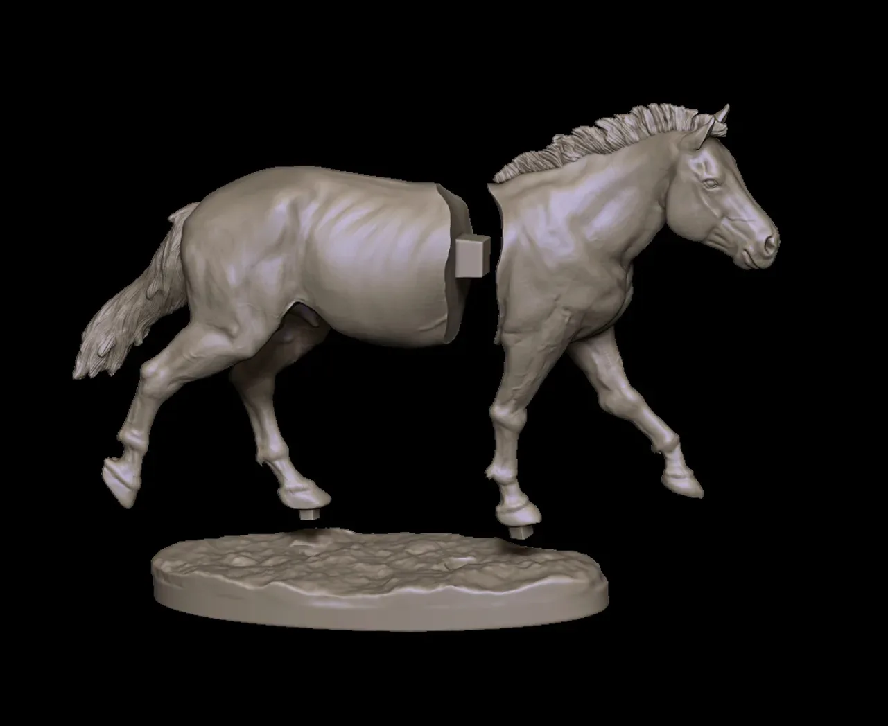 Horse 1-6 scale ready to 3D print - STL 3D print model