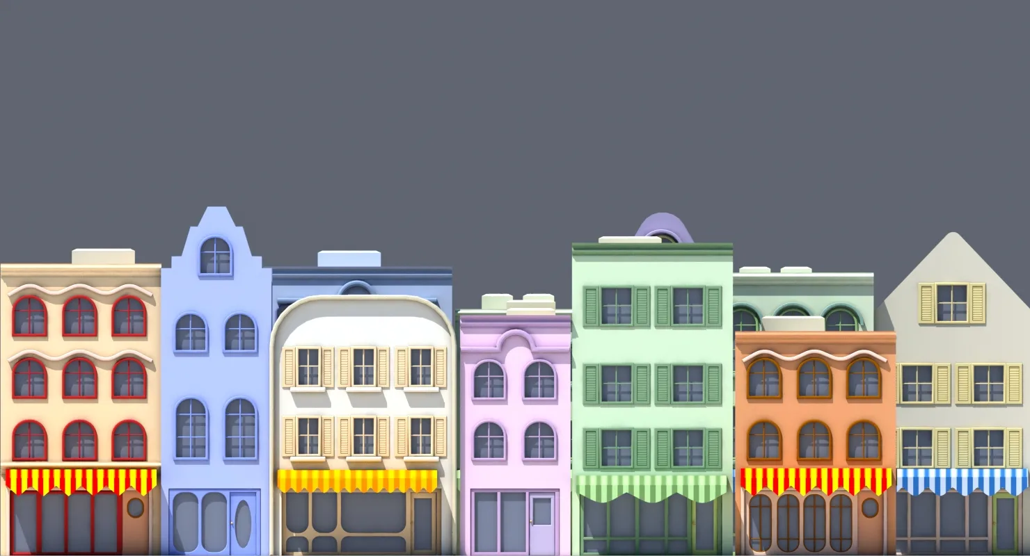 3D Cartoon Buildings