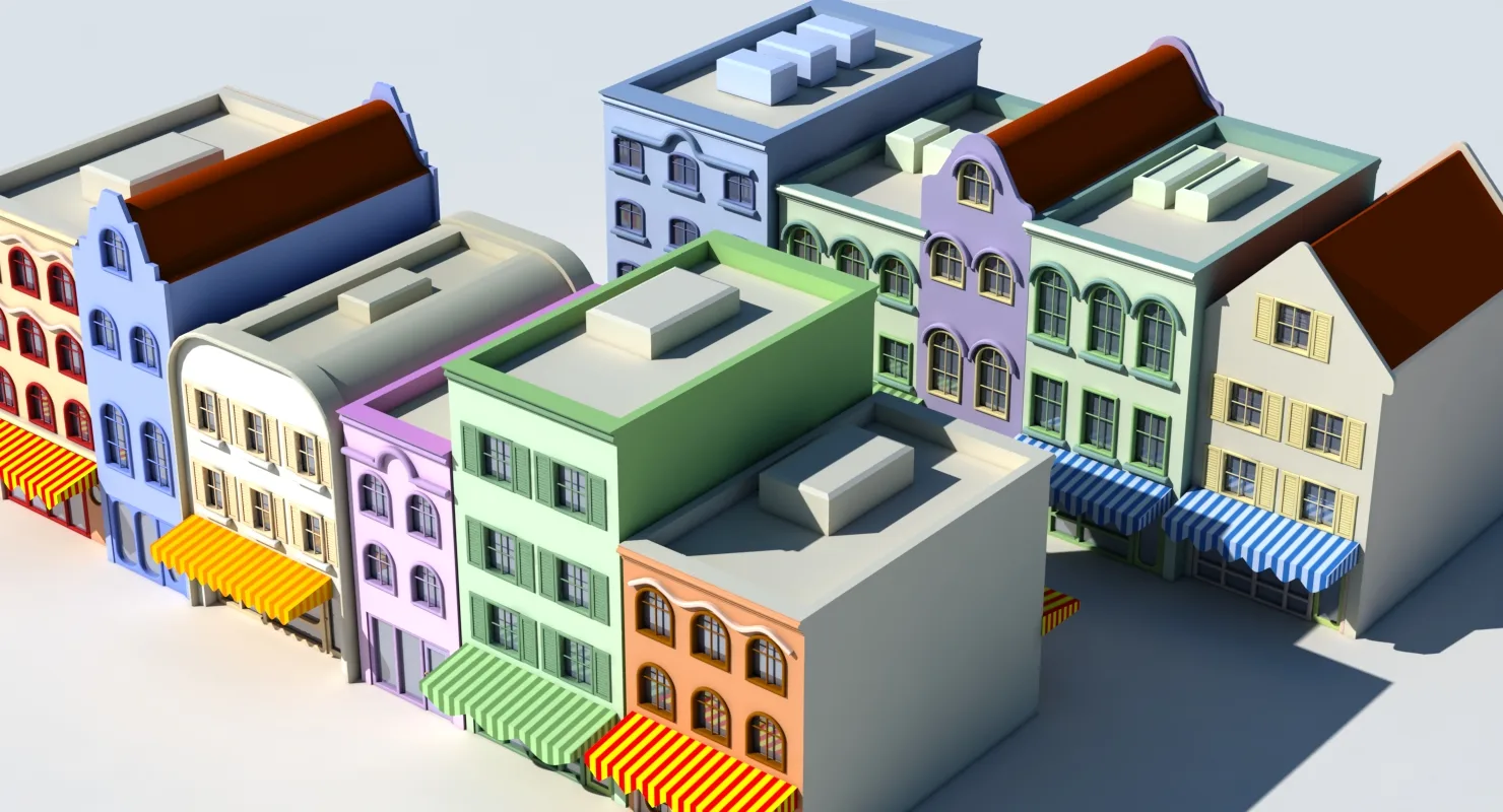 3D Cartoon Buildings