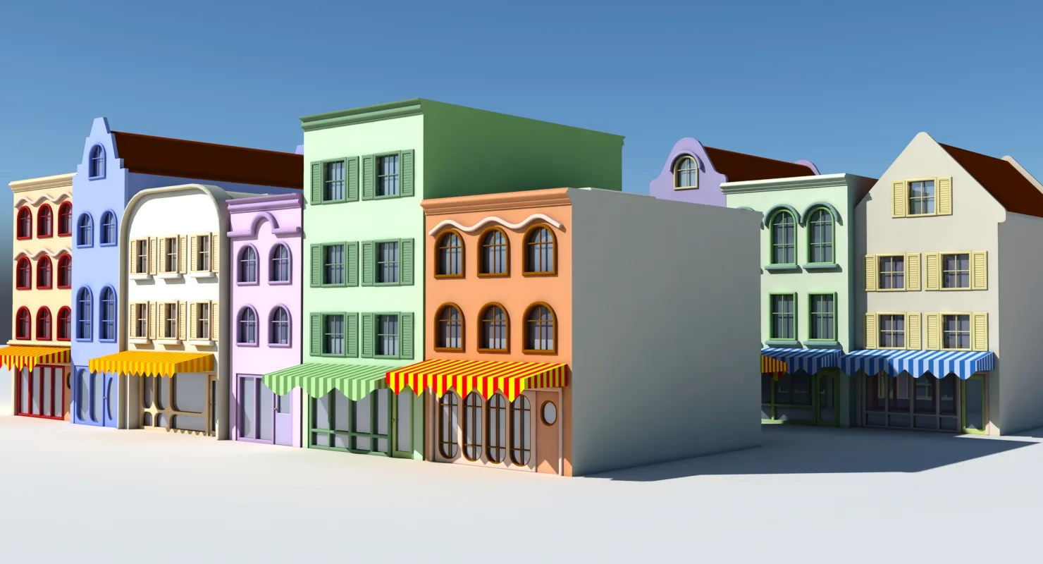 3D Cartoon Buildings