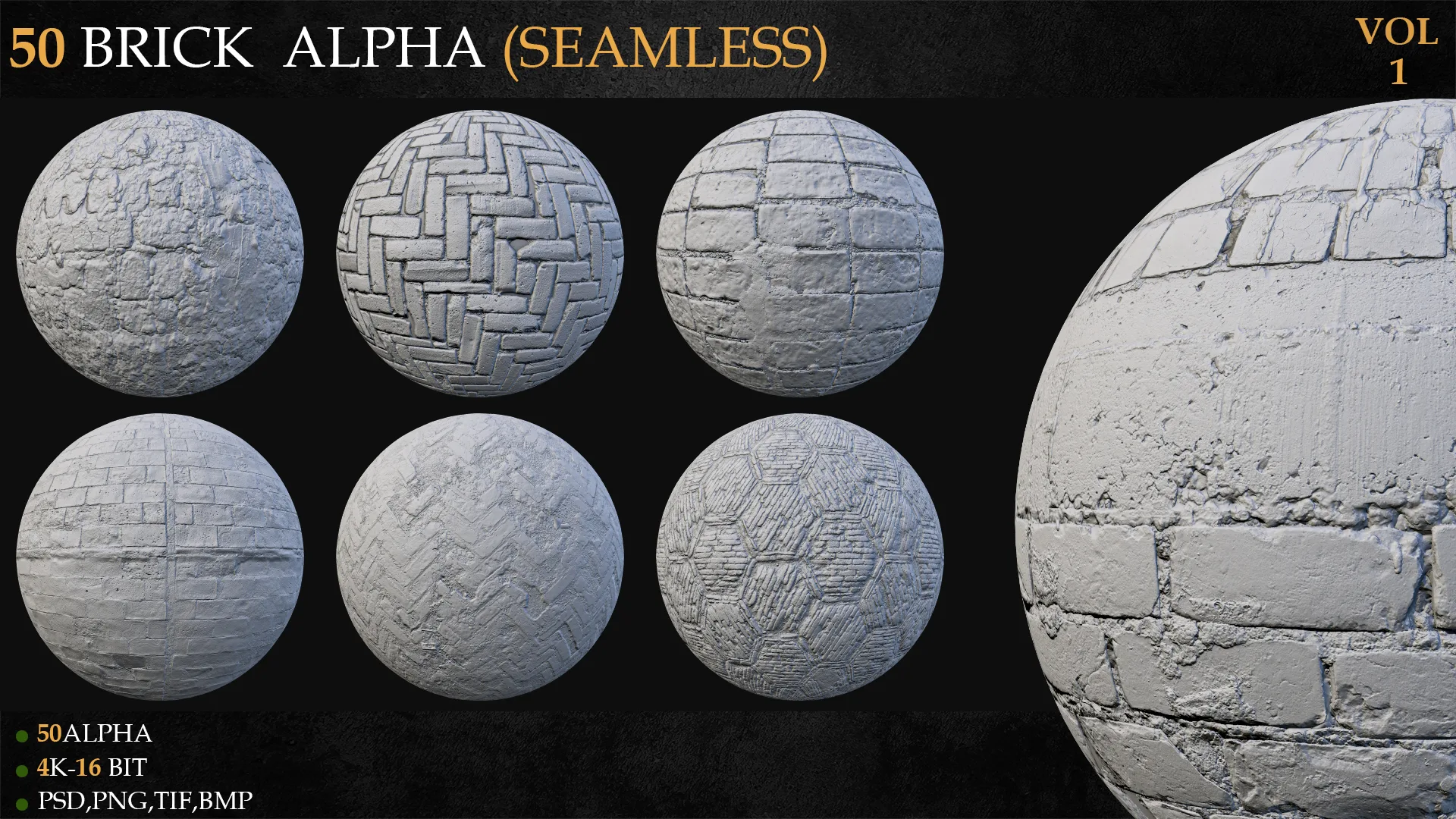 50 Brick Alpha (seamless)-VOL 1