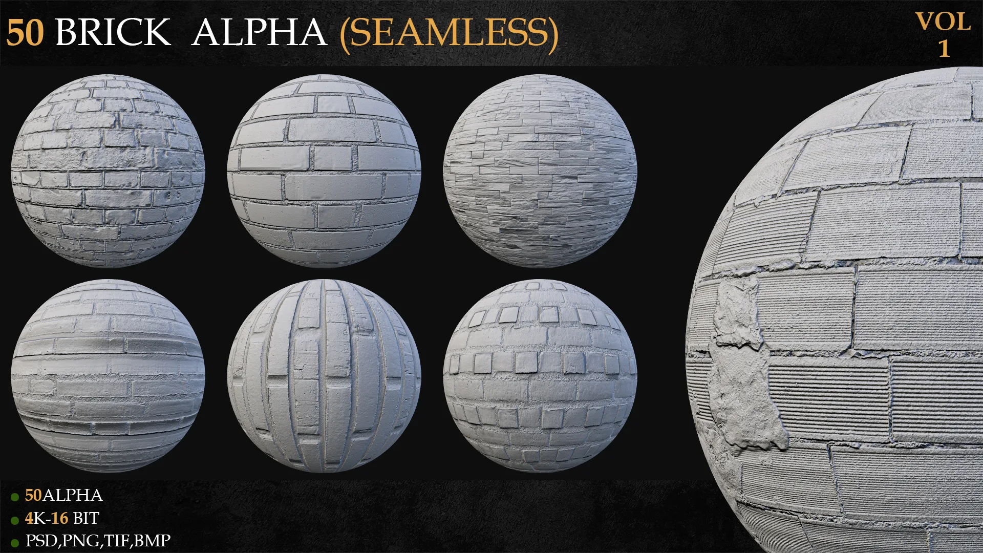 50 Brick Alpha (seamless)-VOL 1