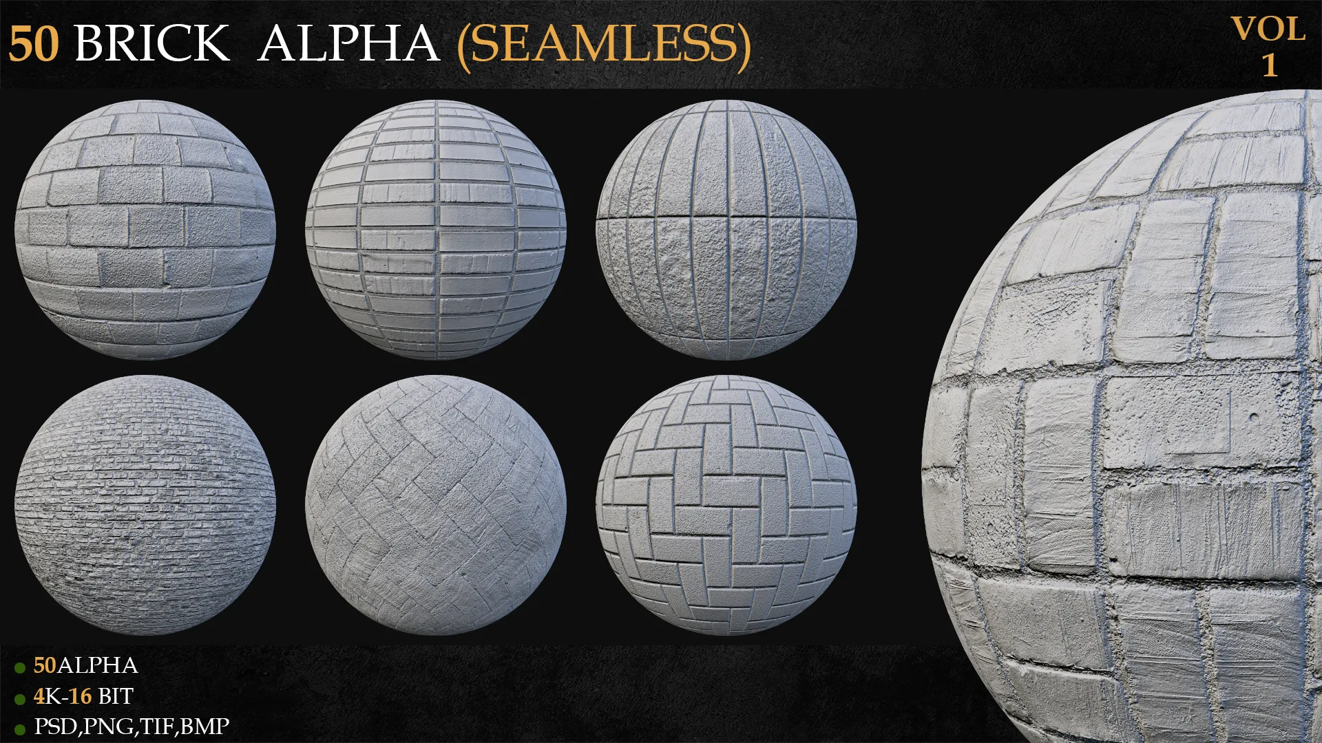 50 Brick Alpha (seamless)-VOL 1