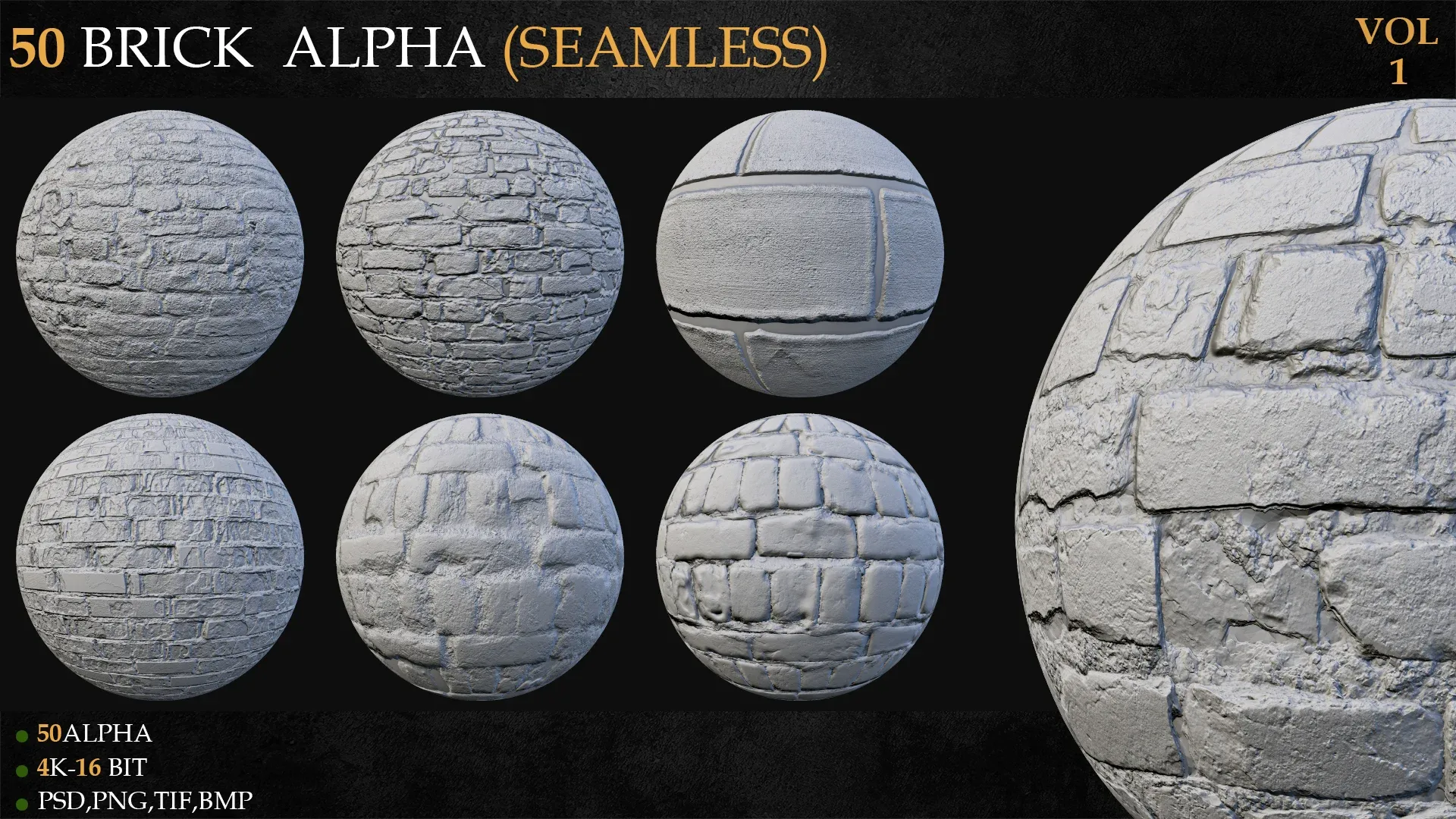 50 Brick Alpha (seamless)-VOL 1