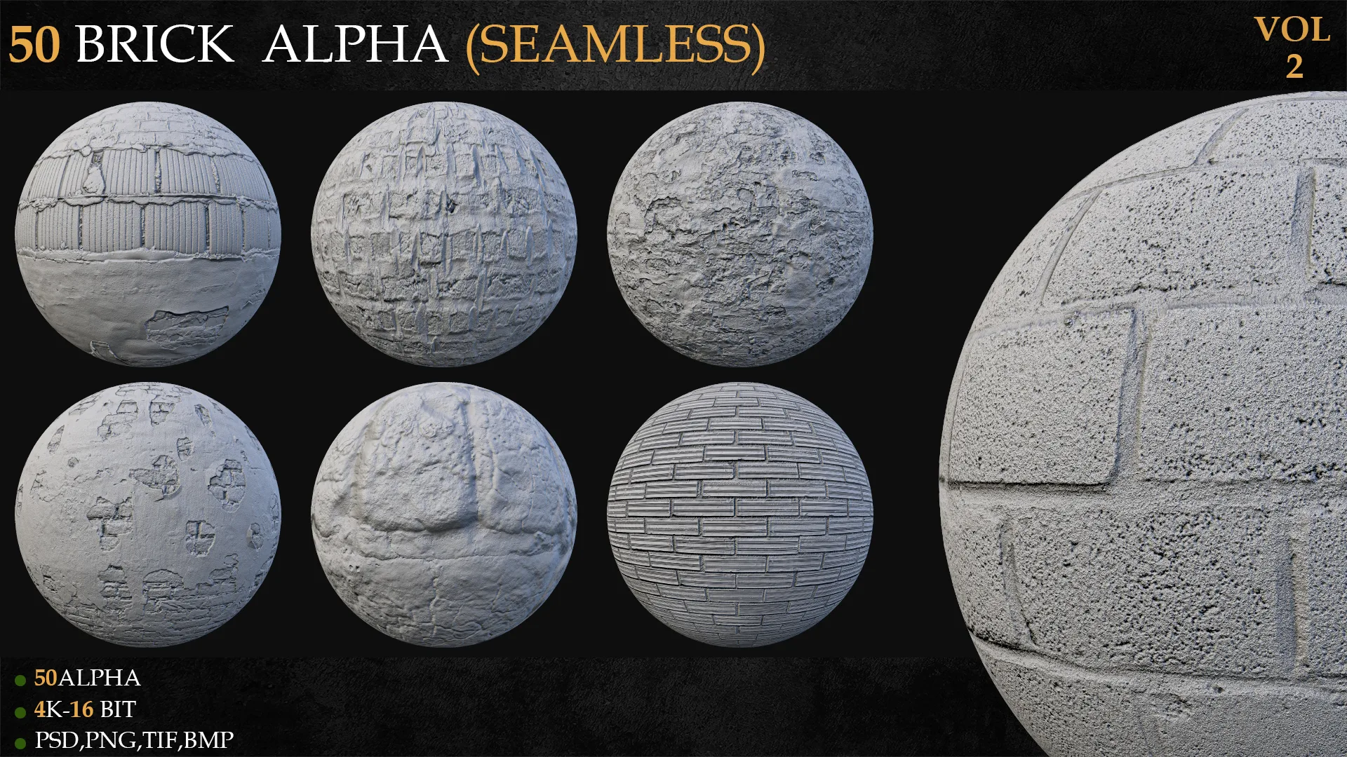 50 Brick Alpha (seamless)-VOL 2