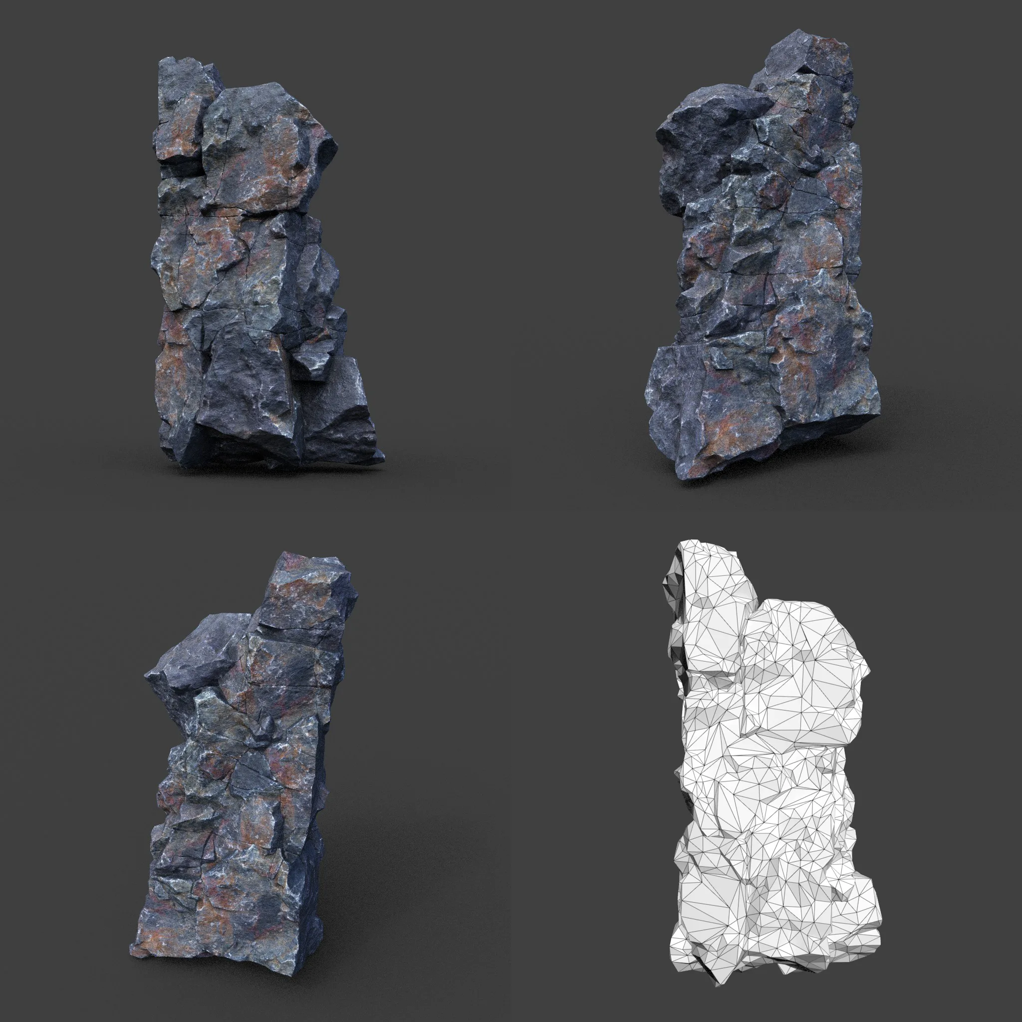 Low poly Ultra HD Sharp Cliff Modular Rock 220405