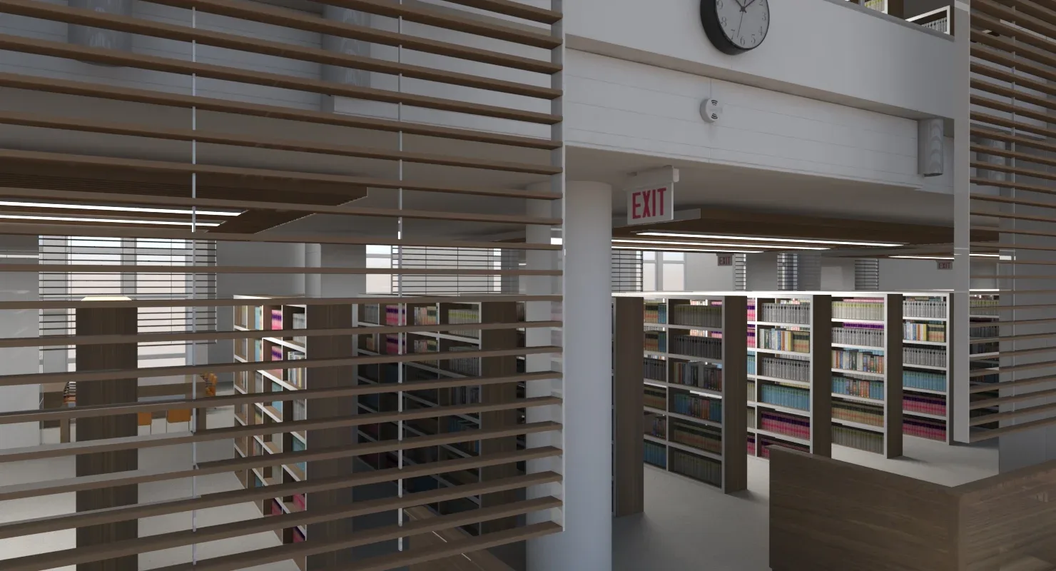 3D Library Interior