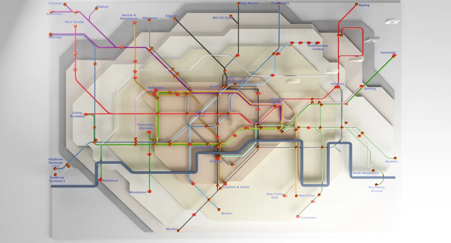 3D London Underground Map