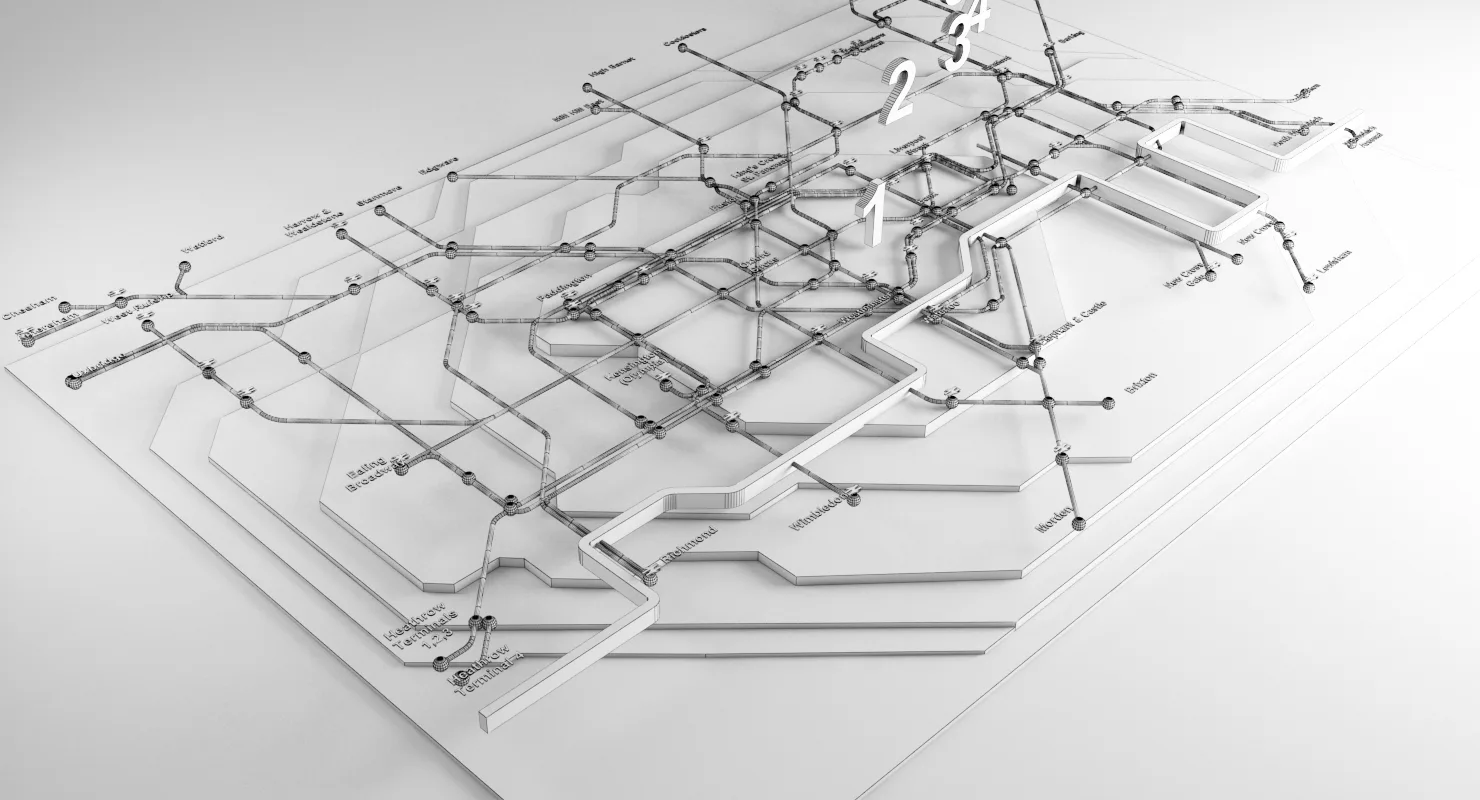 3D London Underground Map