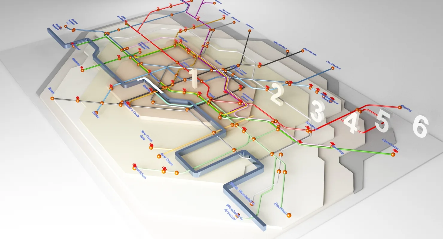 3D London Underground Map