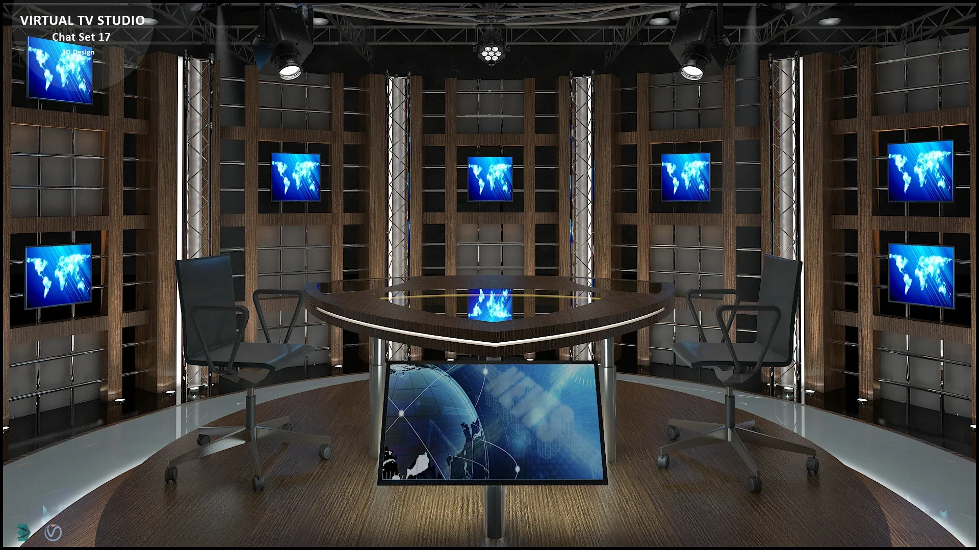 Virtual TV Studio Chat Set 17