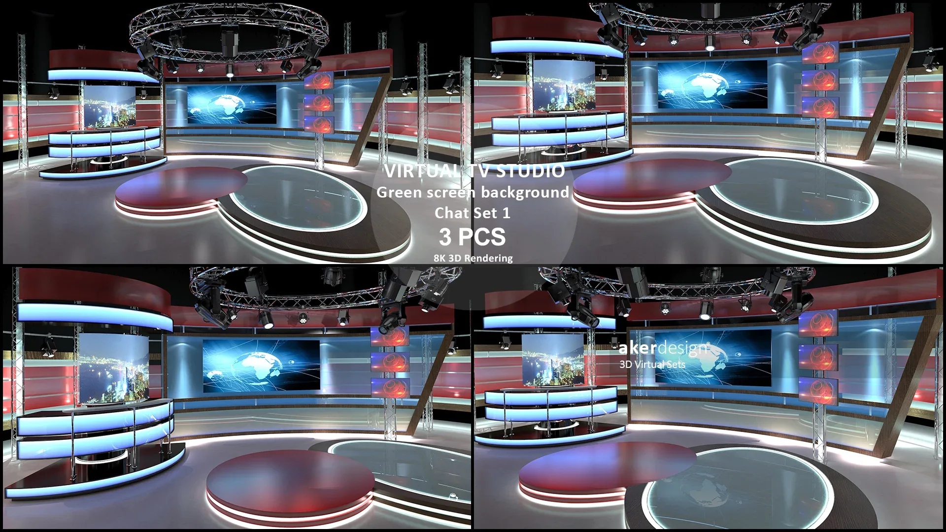 Virtual TV Studio Chat Set 1