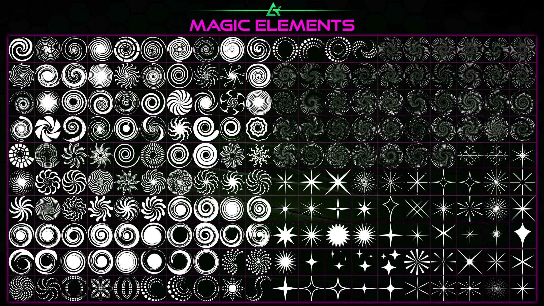 2555 Hand Painted Alpha Magic, Mystery &amp; Sacred Signs and Elements (MEGA Pack) - Vol 8