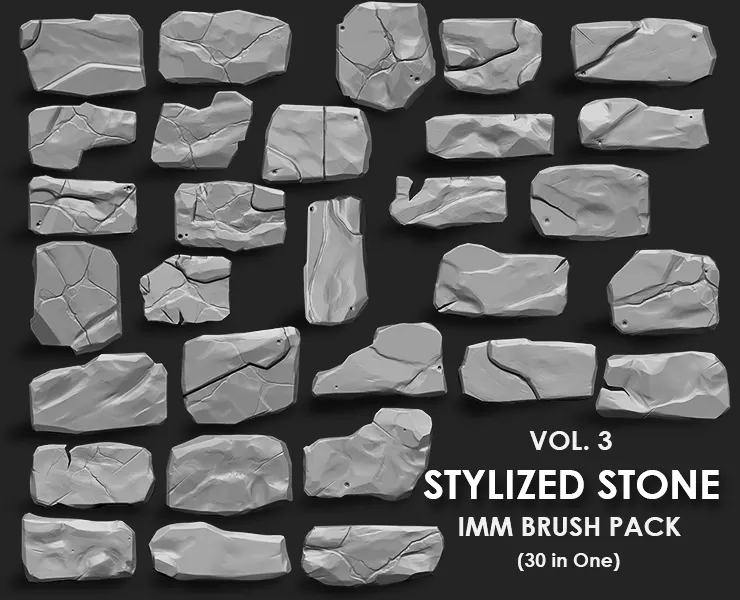 STYLIZED STONE MEGA PACK (4 IN ONE - 122 BRUSHES)