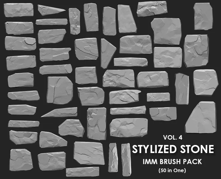 STYLIZED STONE MEGA PACK (4 IN ONE - 122 BRUSHES)