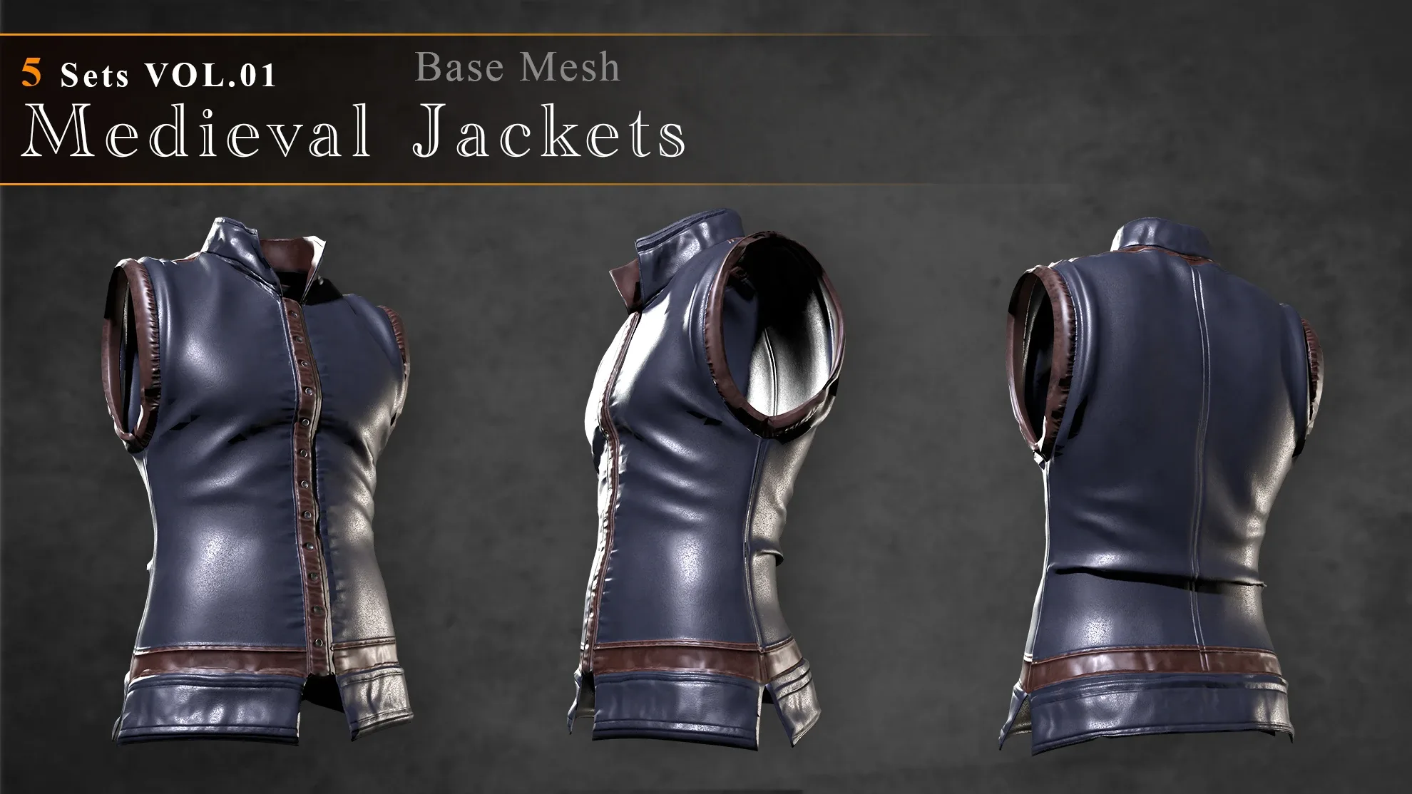 Medieval Style Jackets Base Mesh Vol 01