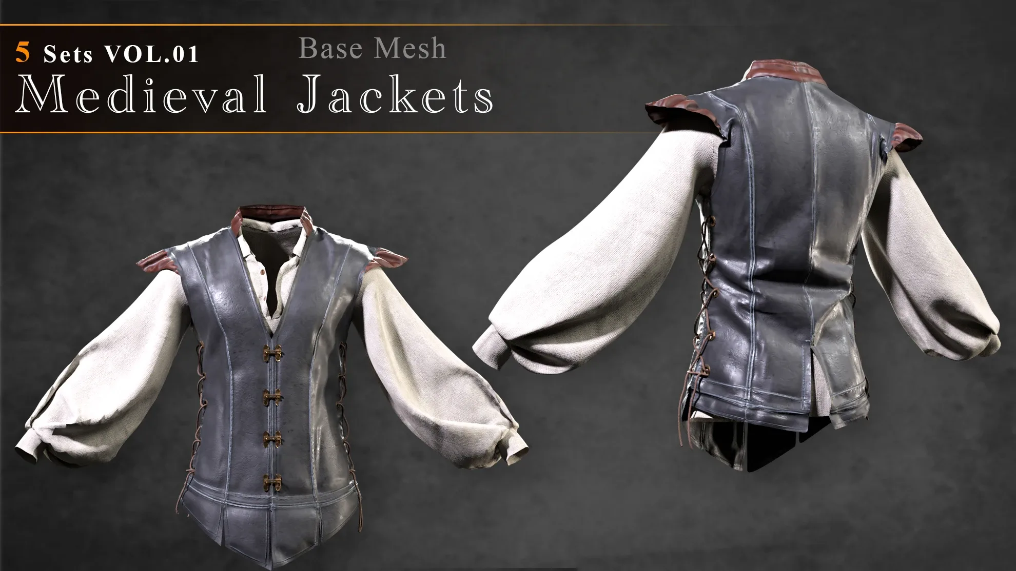 Medieval Style Jackets Base Mesh Vol 01