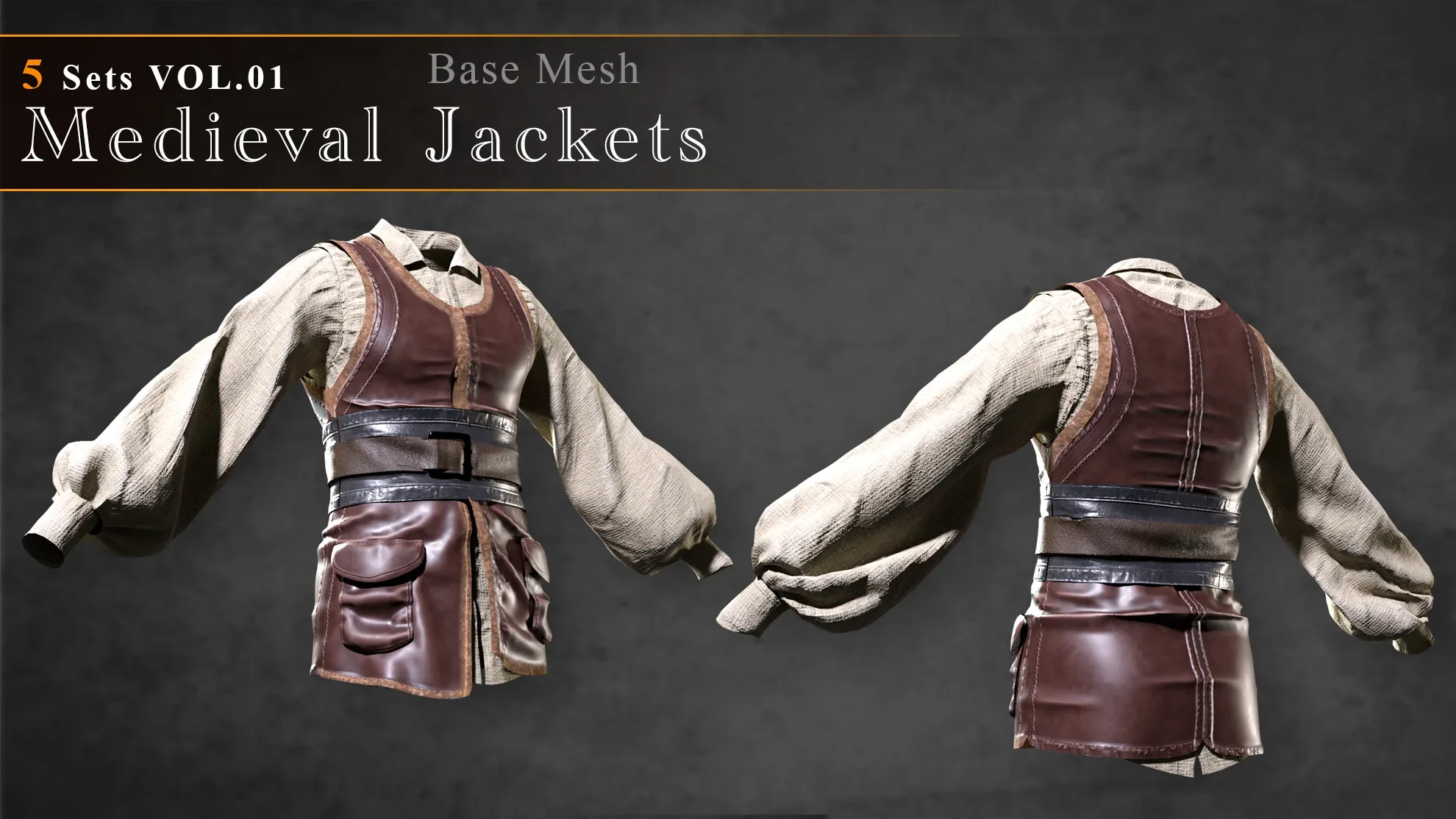 Medieval Style Jackets Base Mesh Vol 01