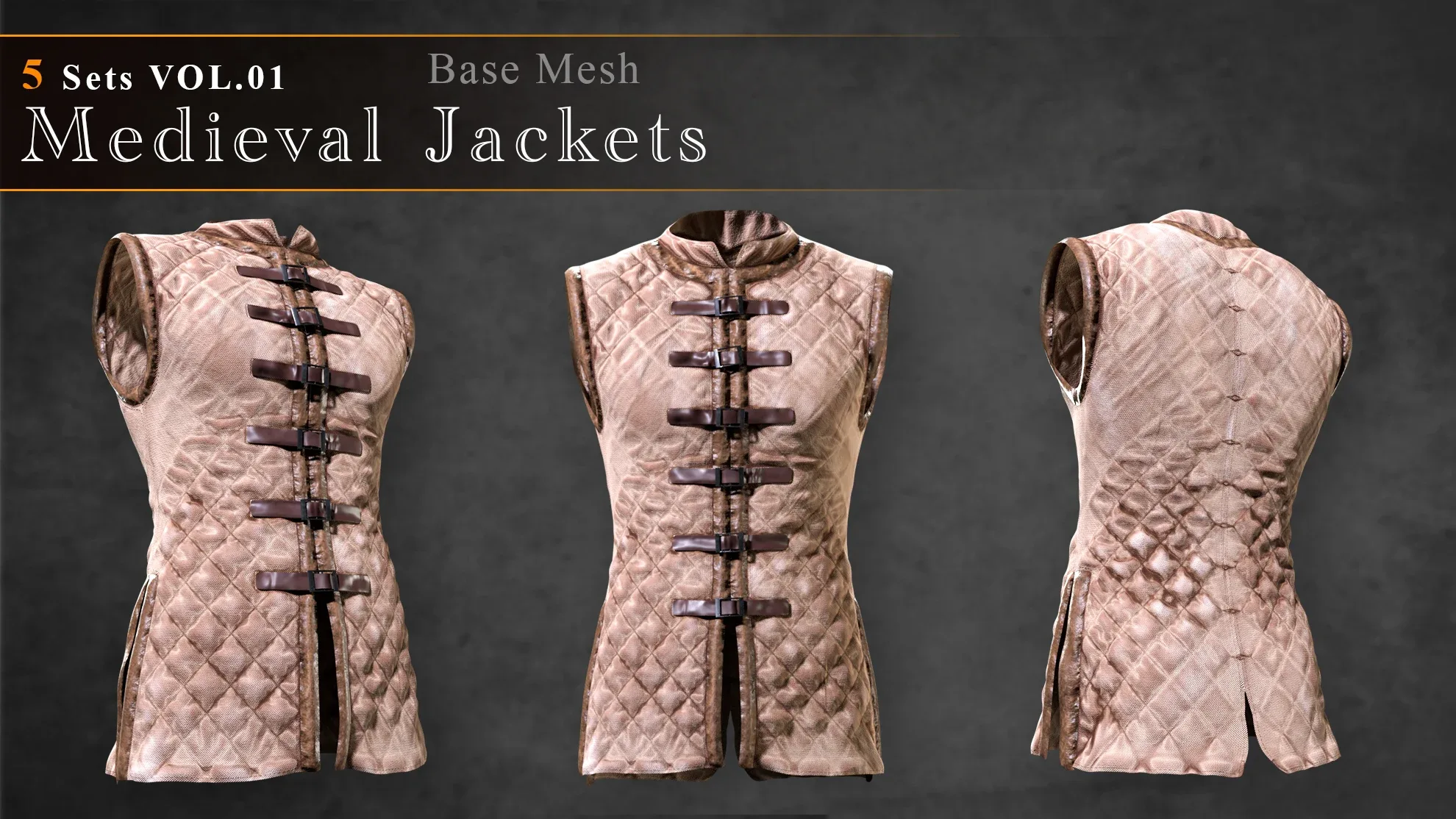 Medieval Style Jackets Base Mesh Vol 01