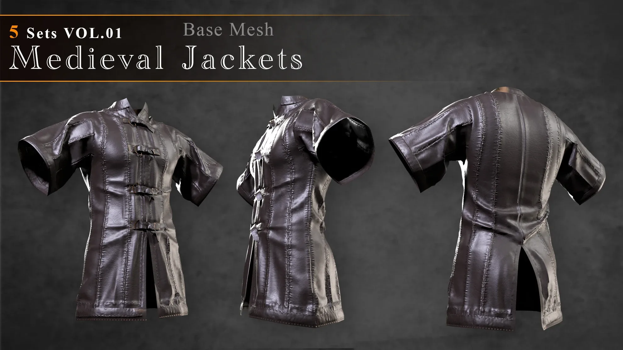 Medieval Style Jackets Base Mesh Vol 01