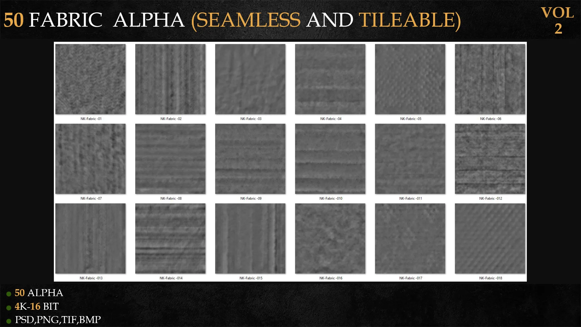 50 FABRIC ALPHA (SEAMLESS AND TILEABLE)-VOL 2