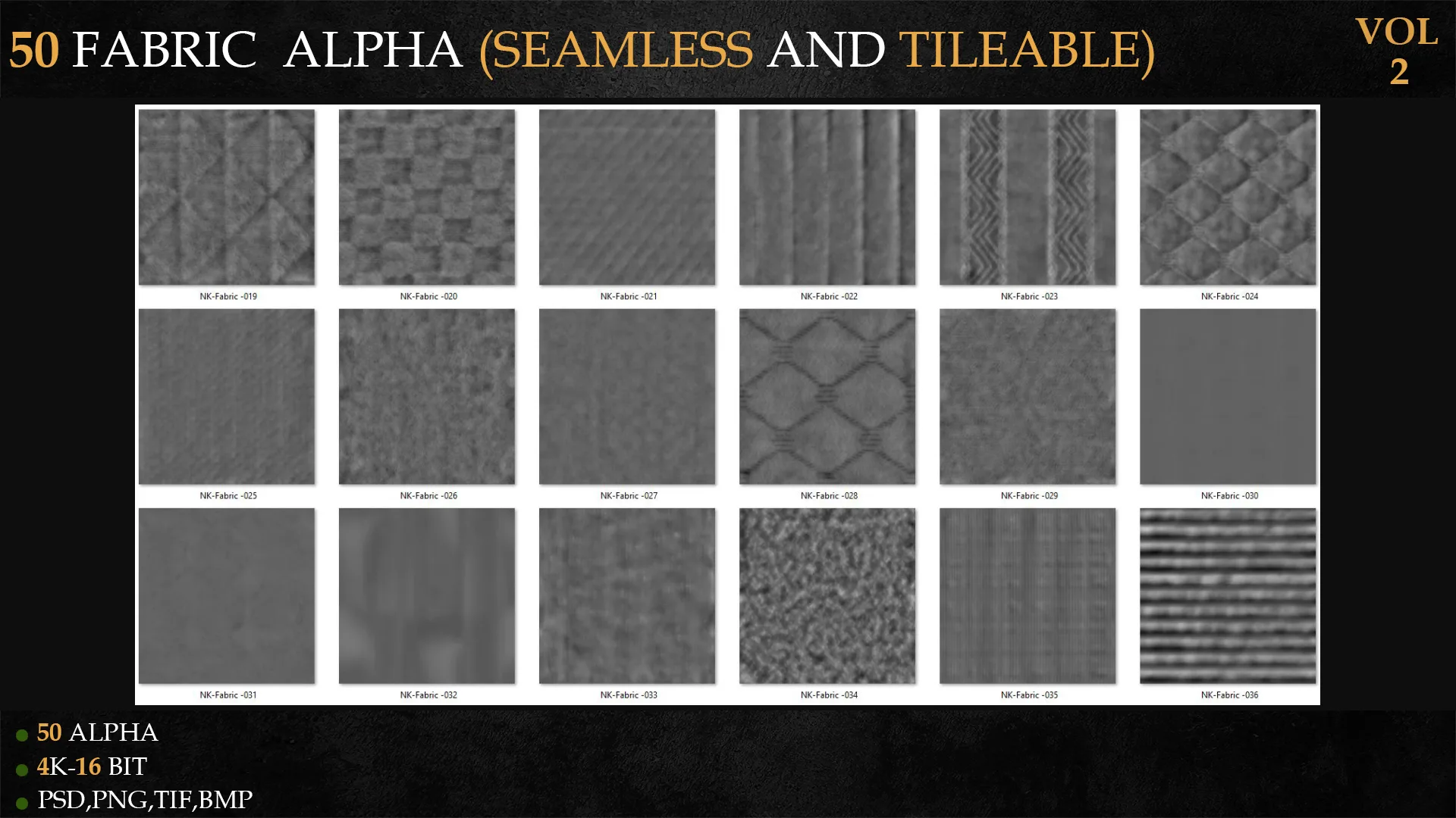 50 FABRIC ALPHA (SEAMLESS AND TILEABLE)-VOL 2