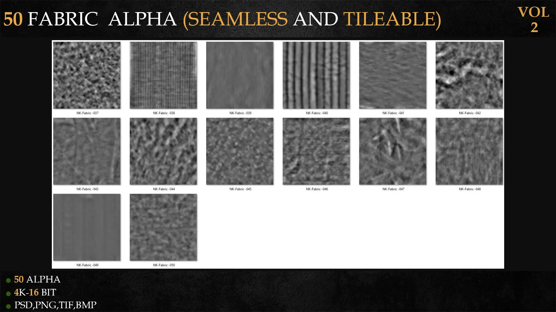 50 FABRIC ALPHA (SEAMLESS AND TILEABLE)-VOL 2