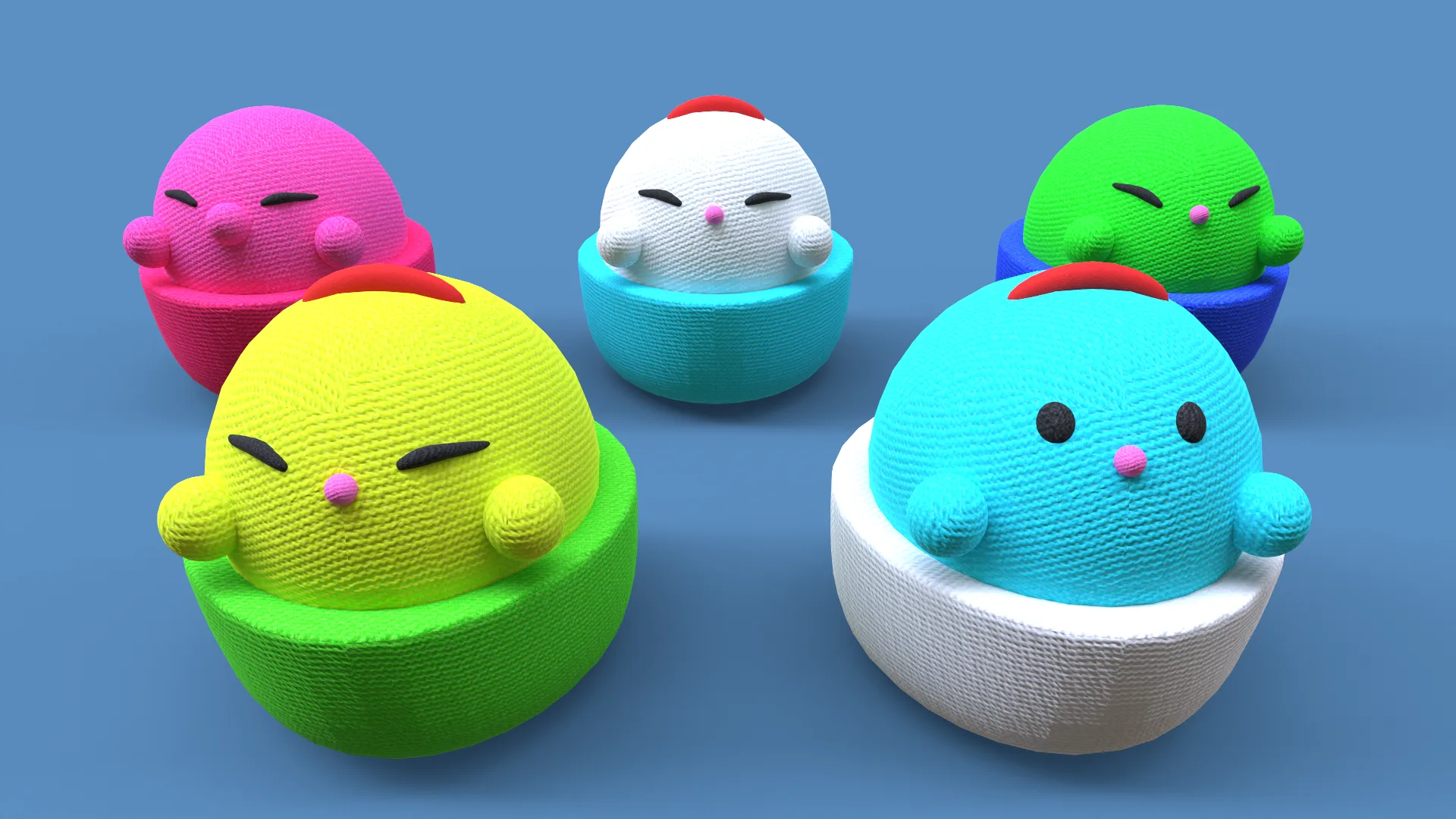 Small Plush Toys Pack - Low Poly