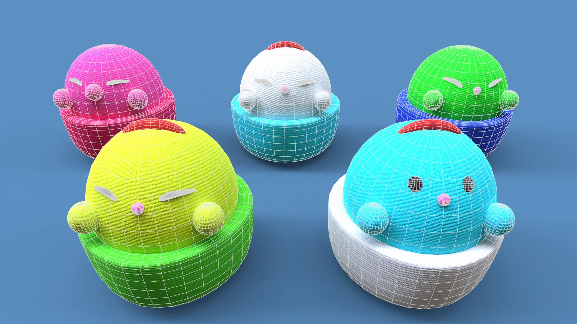 Small Plush Toys Pack - Low Poly