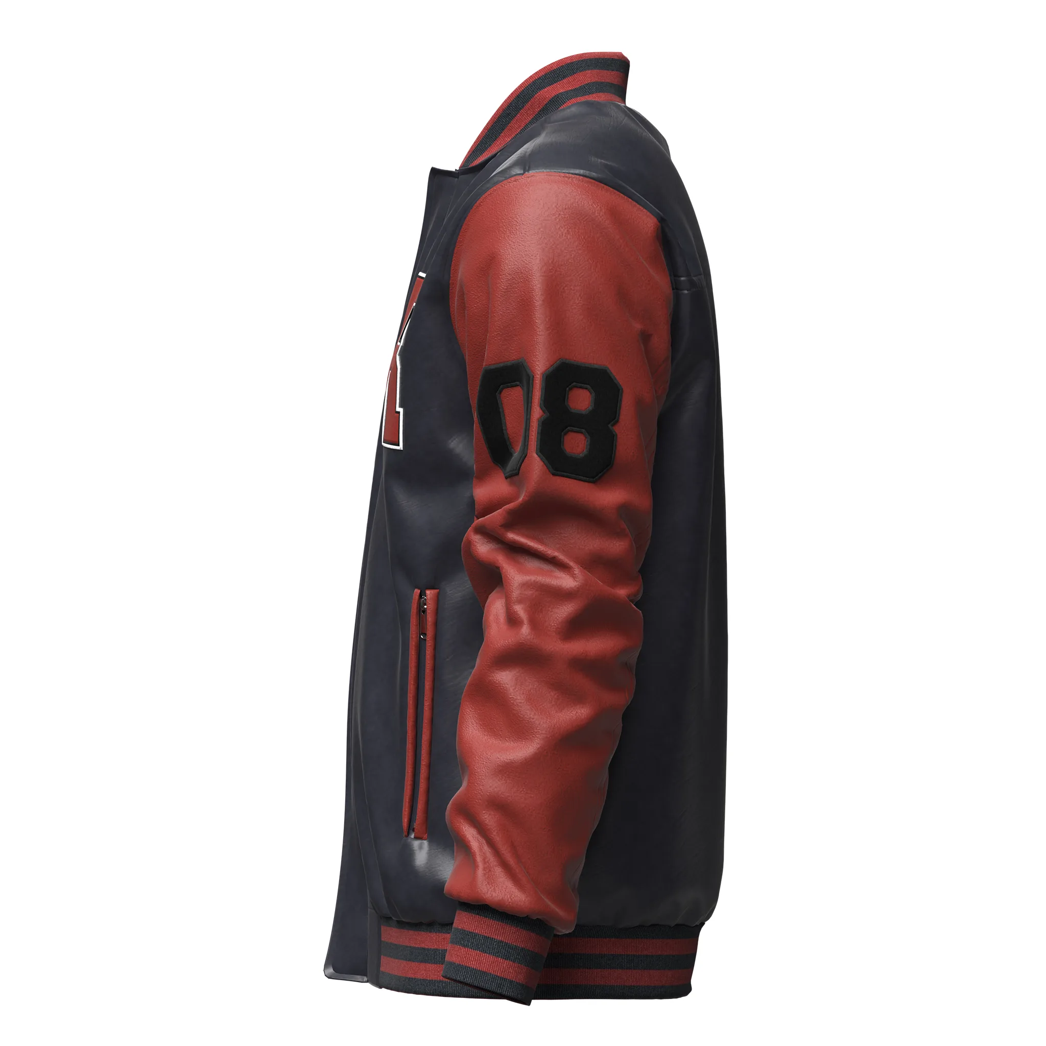 Jacket Men Embroidery Baseball Jackets Pu Leather, marvelous designer,clo3d