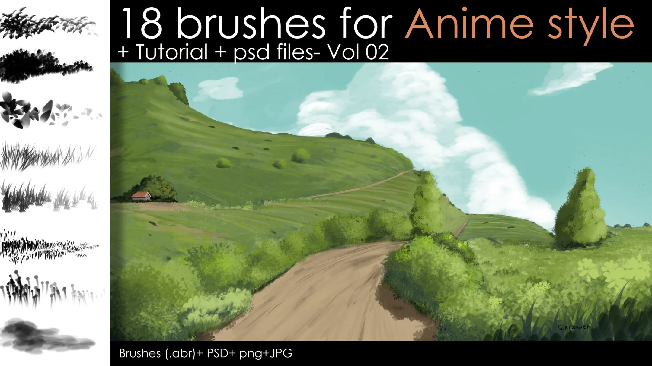 18 advance brush for anime style+ tutorial+ psd-vol 02