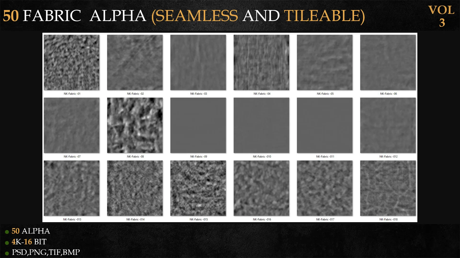 50 FABRIC ALPHA (SEAMLESS AND TILEABLE)-VOL 3