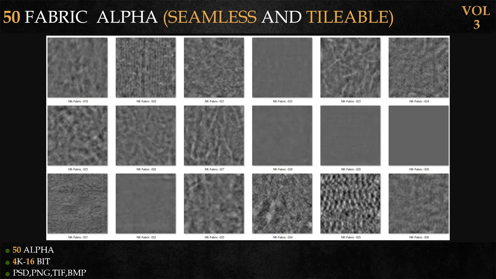 50 FABRIC ALPHA (SEAMLESS AND TILEABLE)-VOL 3