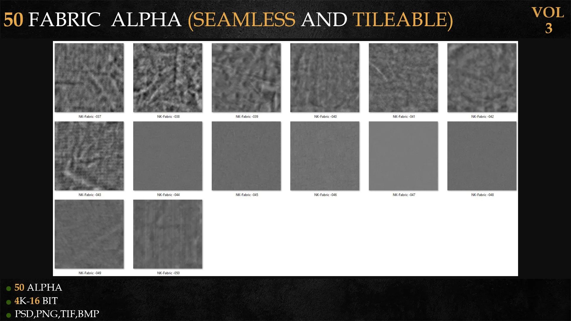 50 FABRIC ALPHA (SEAMLESS AND TILEABLE)-VOL 3