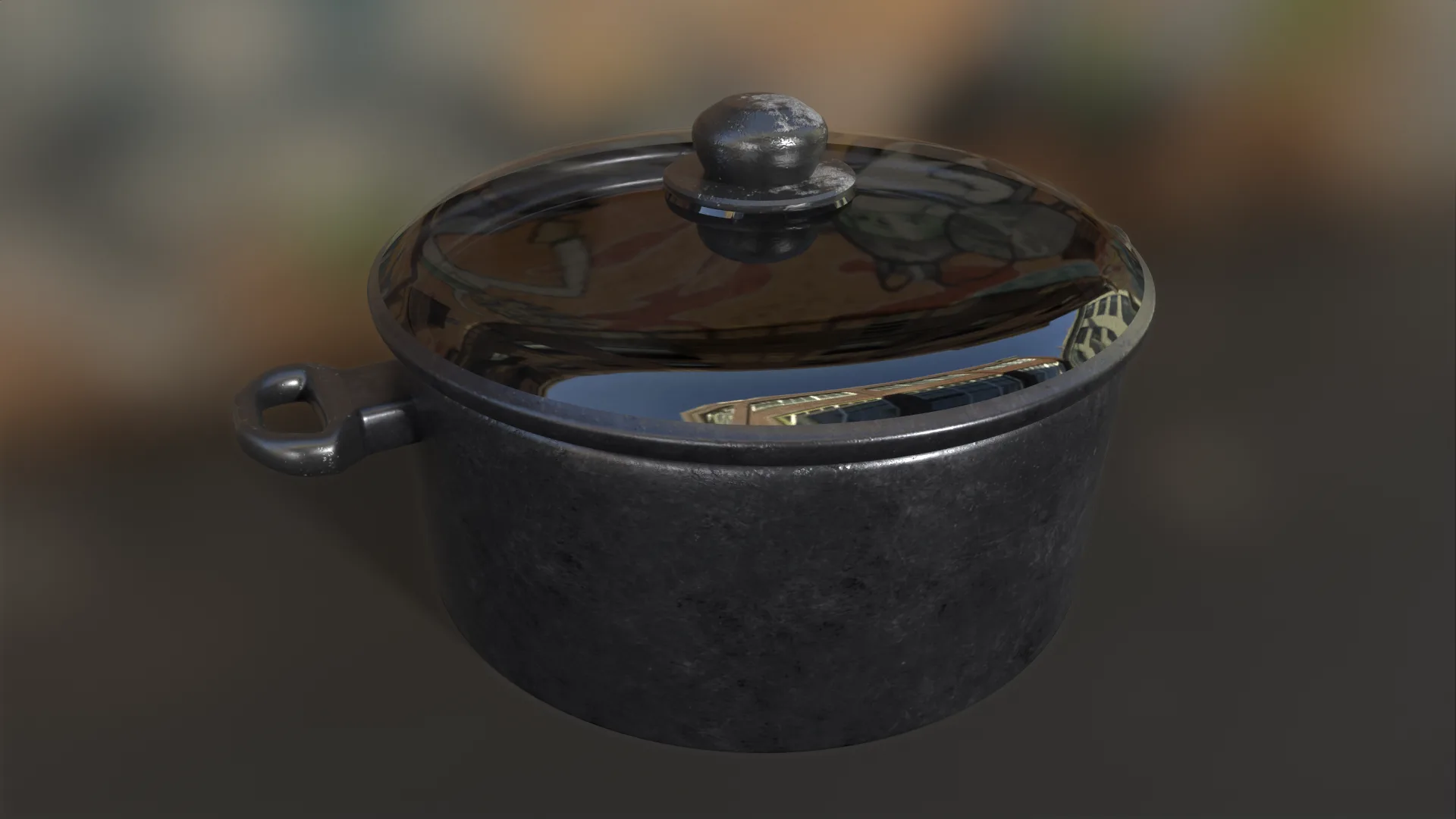 Old Rusty Cooking Pot - Game Ready