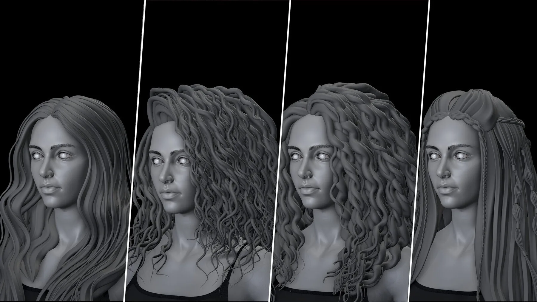 40 Stylized 3d Hair Models