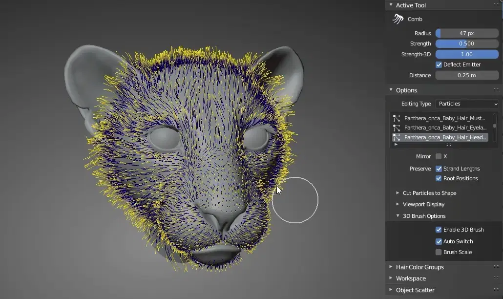 Blender Addon | 3D Hair Brush v4.5 - Modifier | VFX Grace