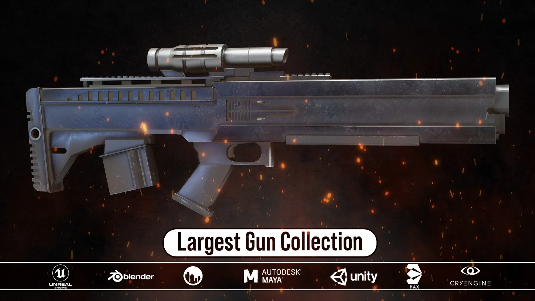 78 Game Ready Gun Asset ( Optimized Topology + UV + Textures )