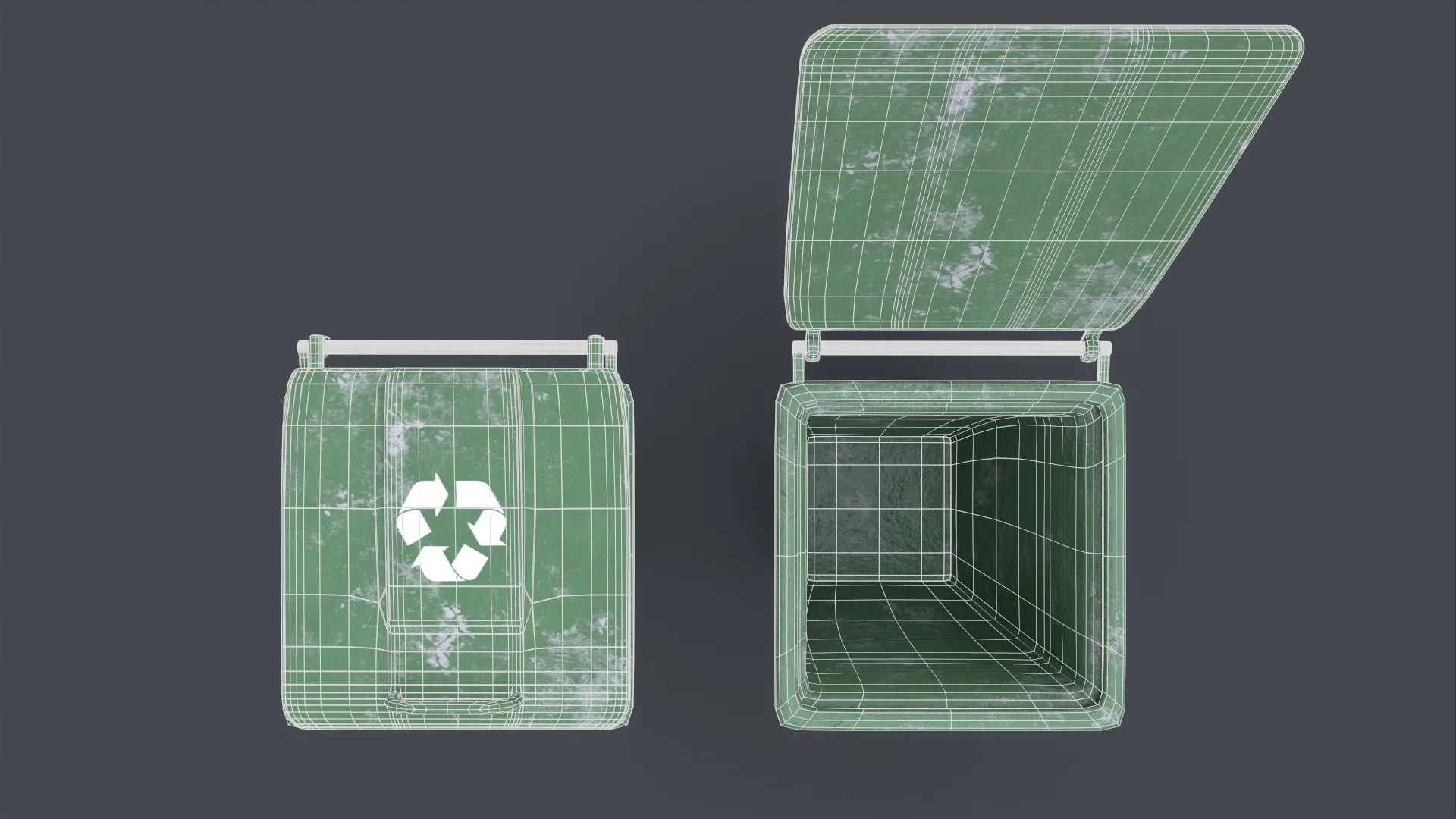 Recycle Trash Can - Game Ready