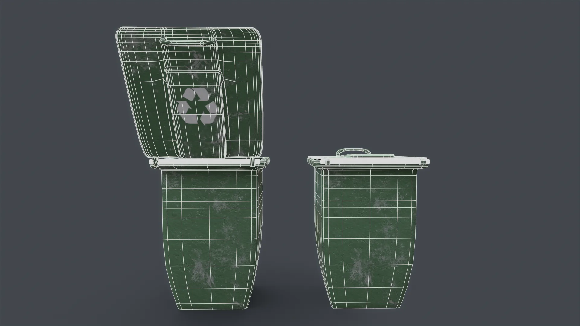 Recycle Trash Can - Game Ready