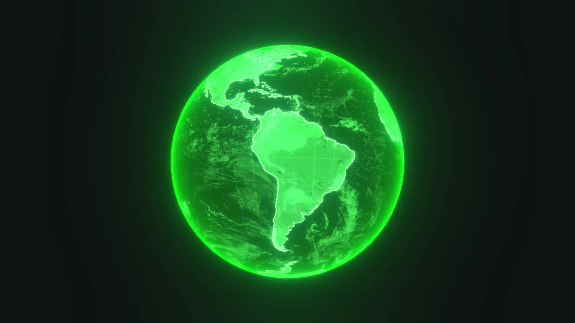 Green Hologram Planet Earth Hologram Sci-Fi 3D Model