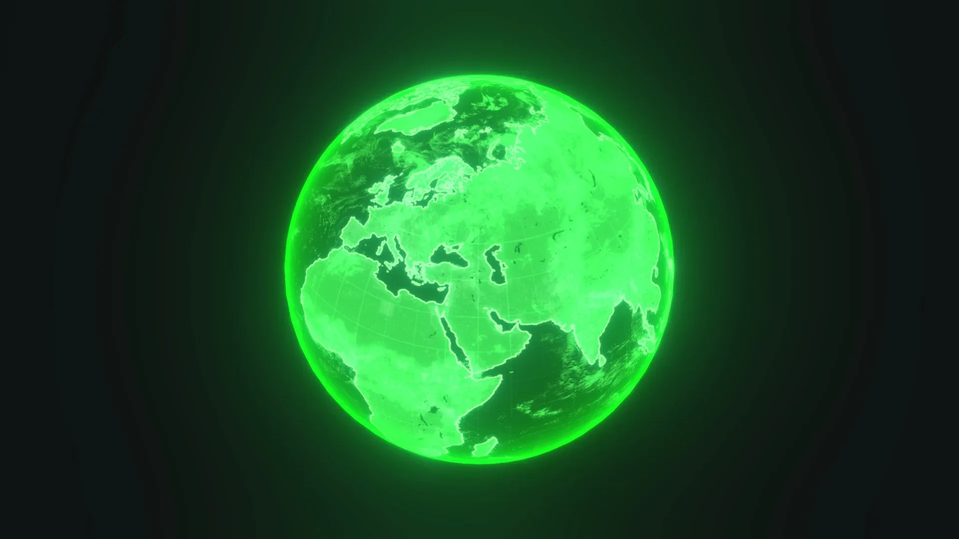 Green Hologram Planet Earth Hologram Sci-Fi 3D Model