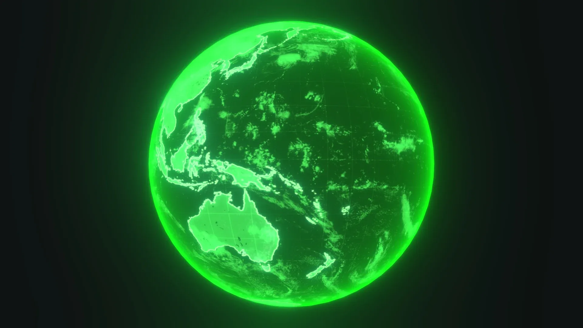 Green Hologram Planet Earth Hologram Sci-Fi 3D Model
