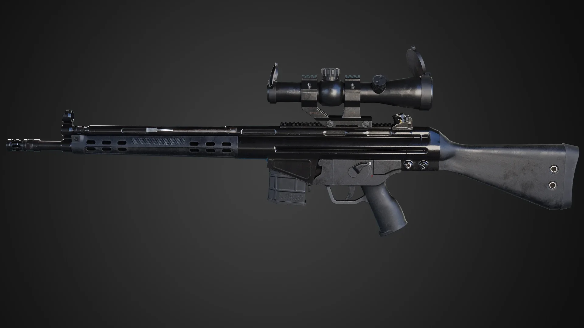 PTK-18 Rifle Low-poly 3D model