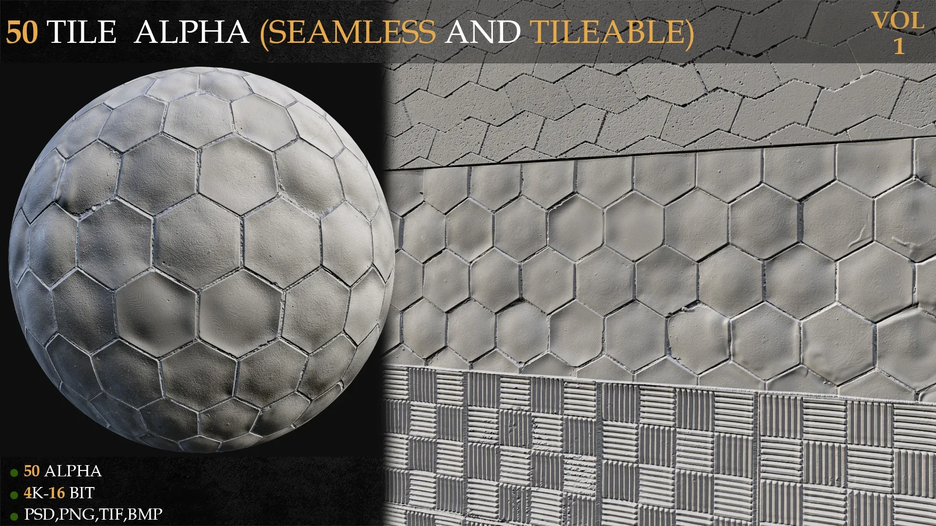 50 TILE ALPHA (SEAMLESS AND TILEABLE)-VOL 1