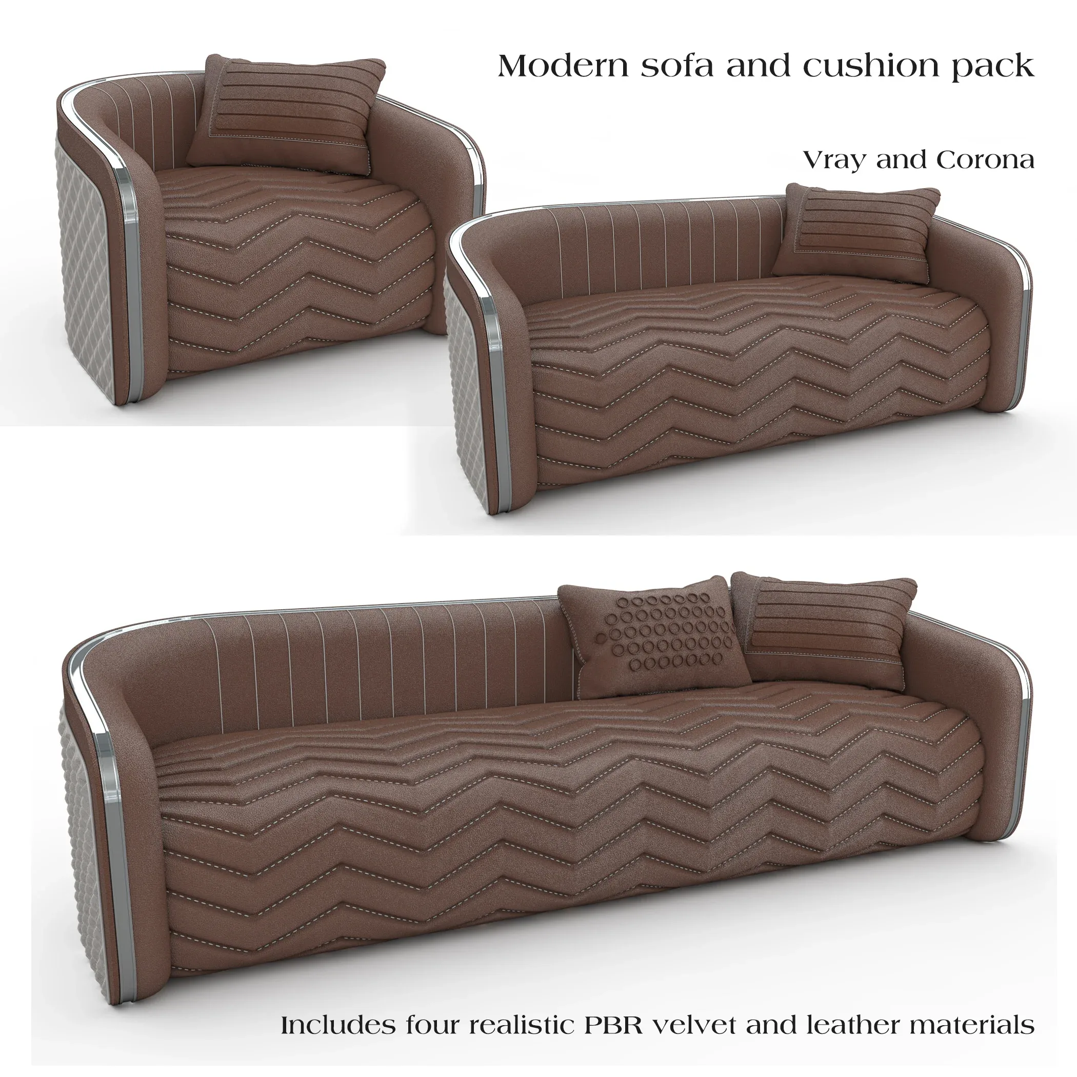 Luxury Modern Sofa And Cushion Pack
