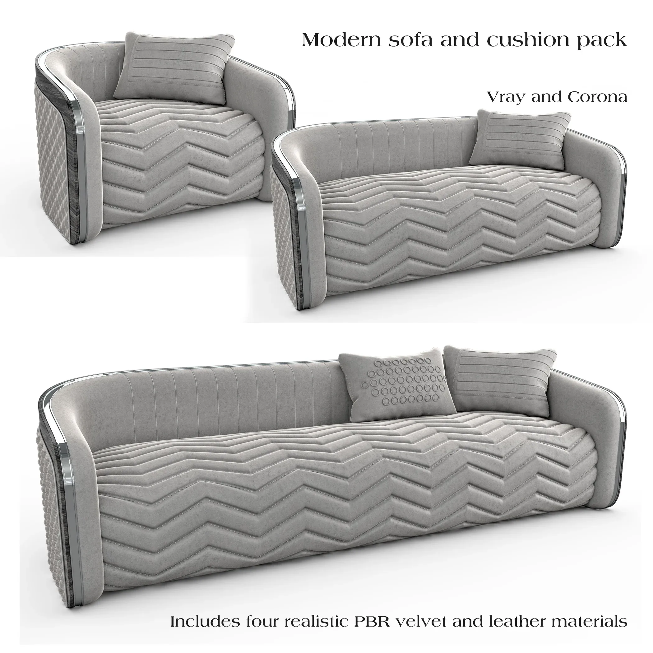 Luxury Modern Sofa And Cushion Pack