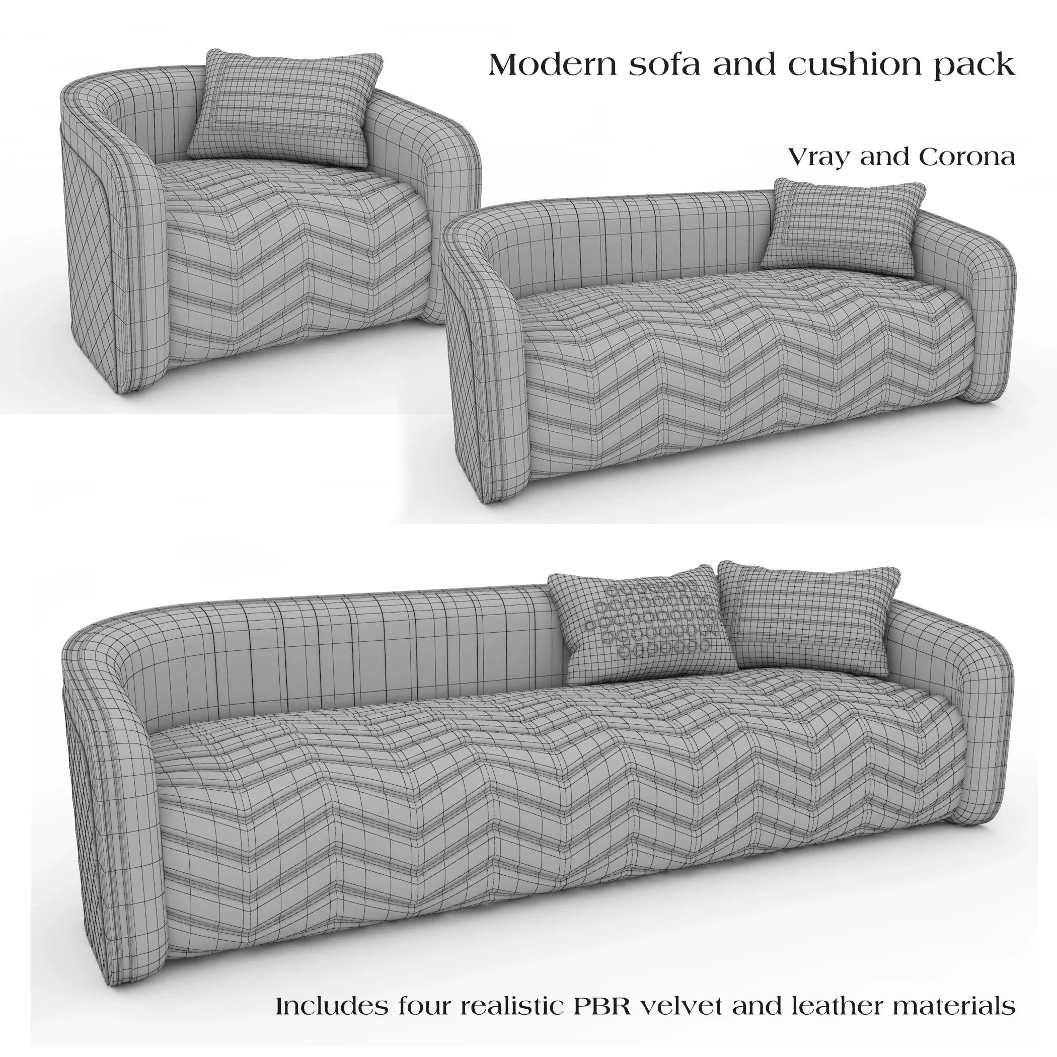 Luxury Modern Sofa And Cushion Pack